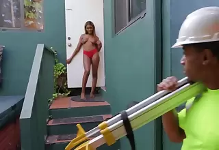 Land surveyor visits get under one's house where he fucks get under one's busty girl